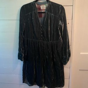Green Velvet Anthropologie Dress